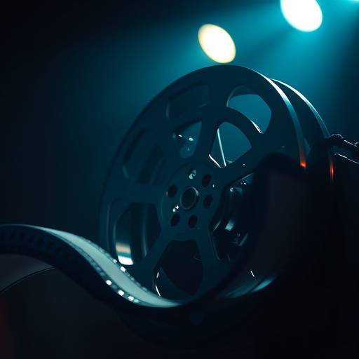 Bobine de film en mouvement, symbolisant le cin√©ma