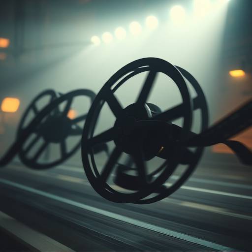 Bobine de film en mouvement, symbolisant le cin√©ma